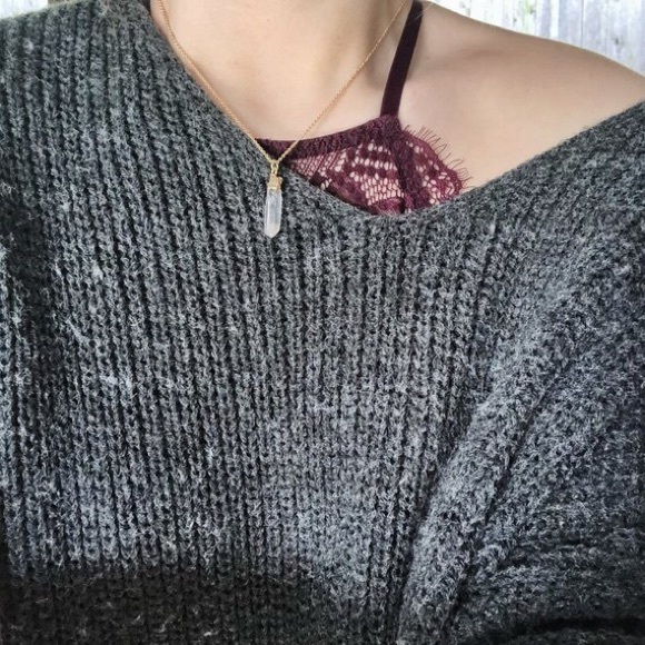 16” electroplated quartz stone pendant (1pc) - Picture 2 of 6